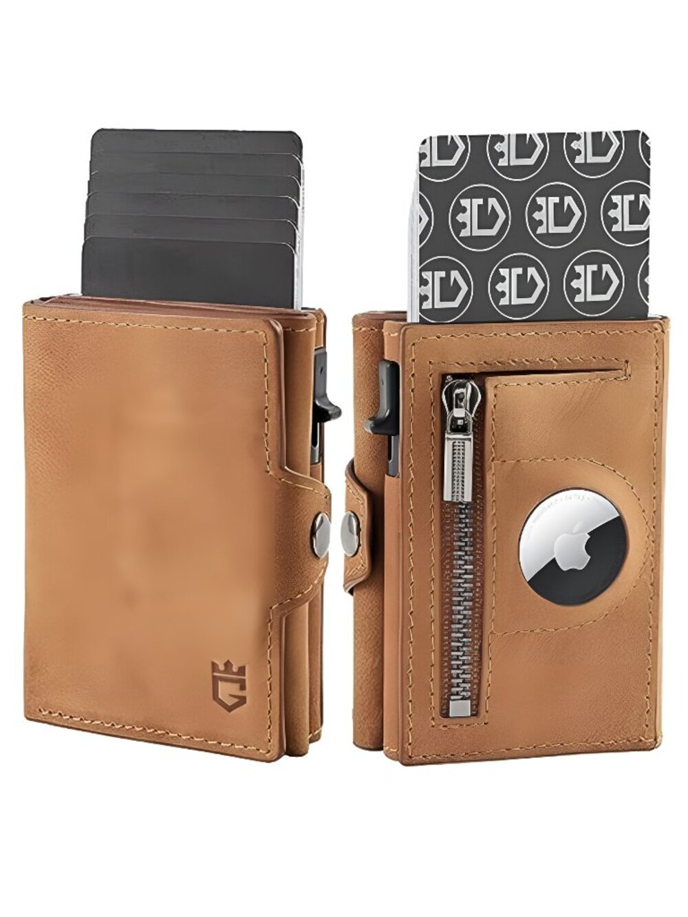 Mens Wallet Card Holder for AirTag, Leather Smart Wallet for Men, Airtag Wallet